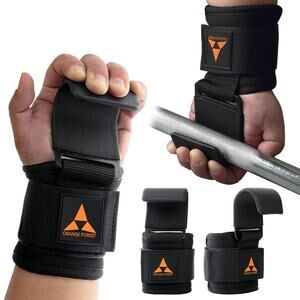 ORANGE FOREST(black neoprene) weight lifting hooks deadlifts Powerlifting Pullup